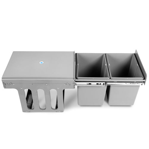 Cefito 2 × 15L Pull-Out Kitchen Bin – Grey