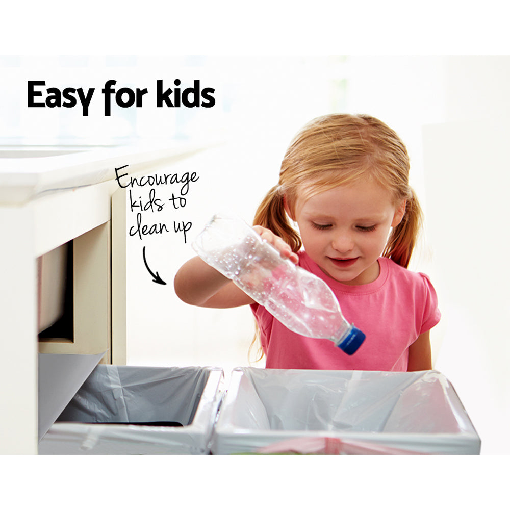 Cefito 2 × 15L Pull-Out Kitchen Bin – Grey