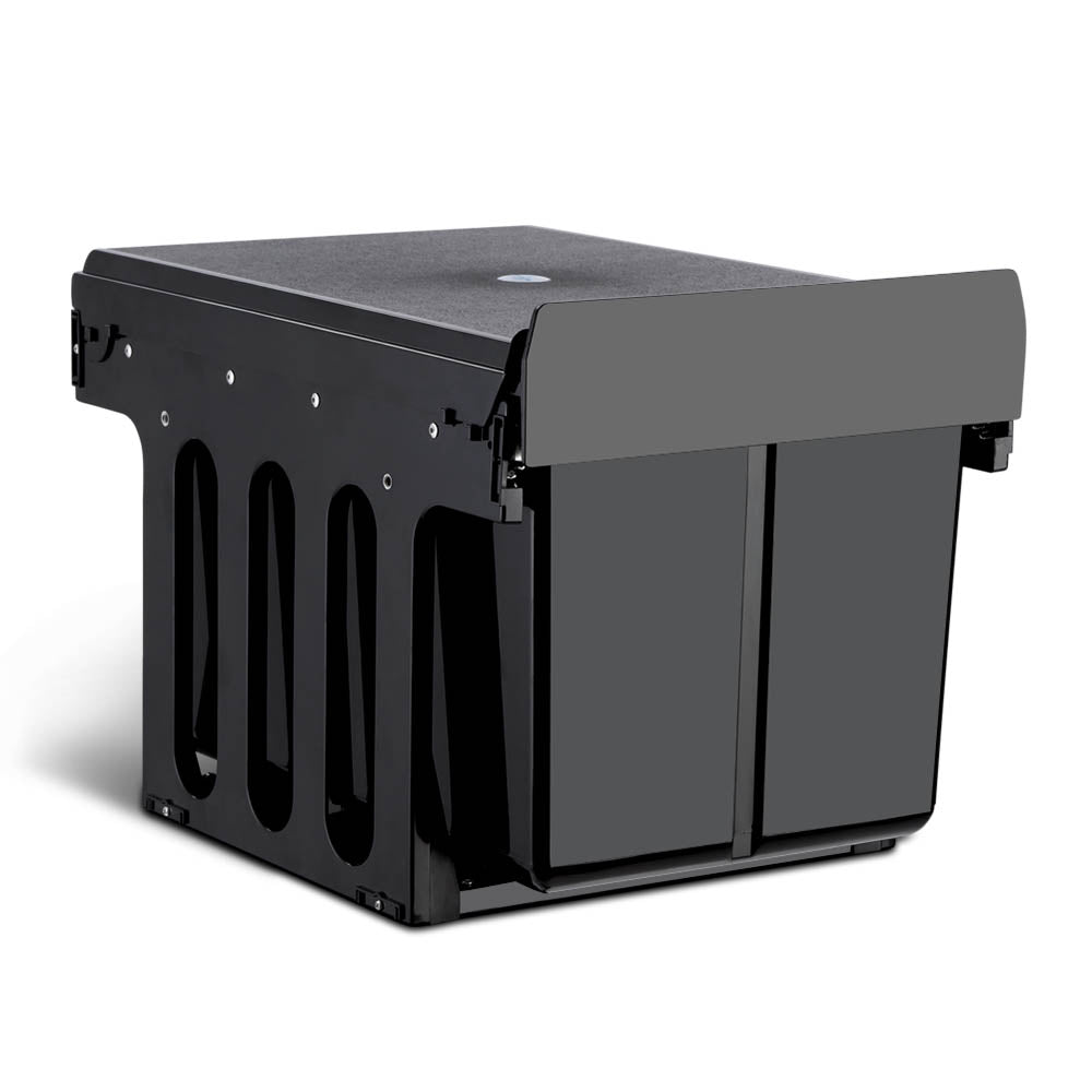 Cefito 2 × 15L Pull-Out Kitchen Bin – Black