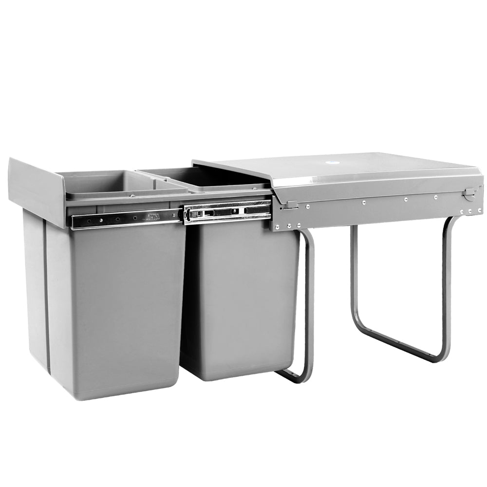 Cefito 2 × 20L Pull-Out Kitchen Bin – Grey