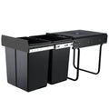 Cefito 2 × 20L Pull-Out Kitchen Bin – Black