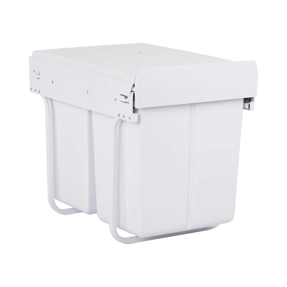 Cefito 2 × 20L Pull-Out Kitchen Bin – White