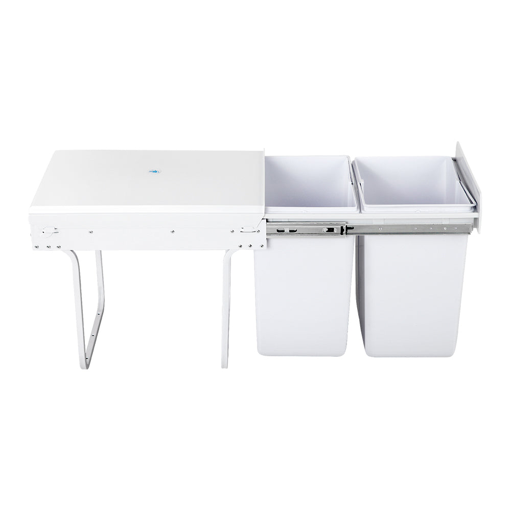 Cefito 2 × 20L Pull-Out Kitchen Bin – White