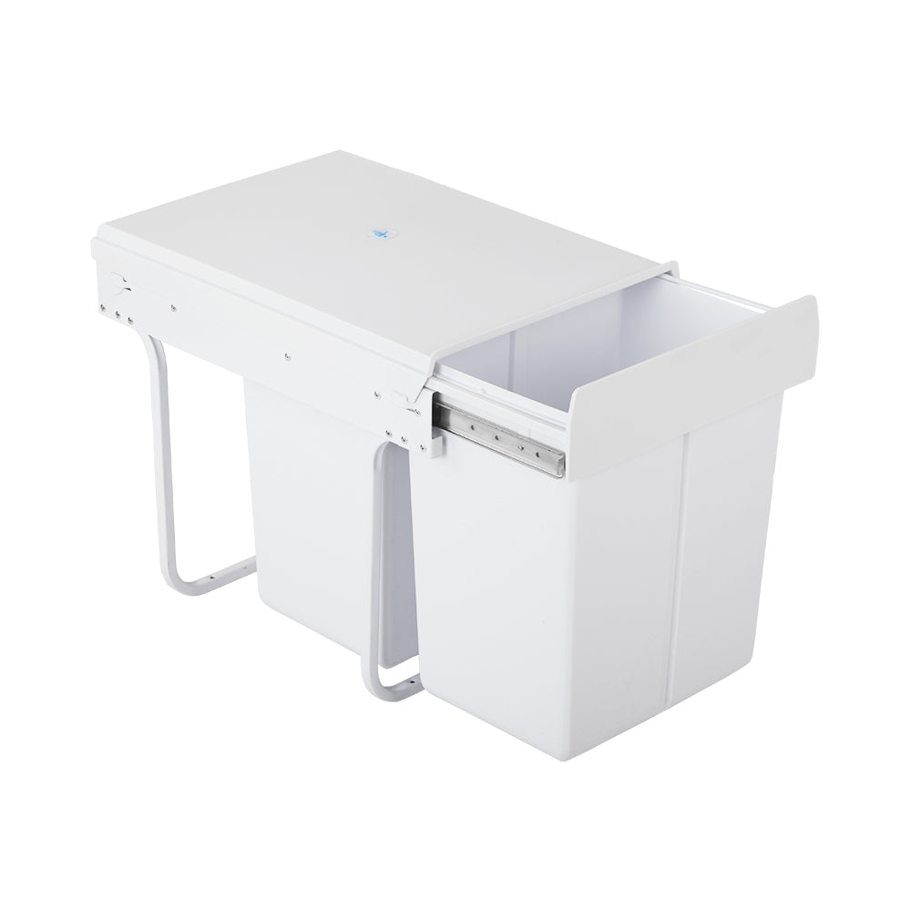 Cefito 2 × 20L Pull-Out Kitchen Bin – White