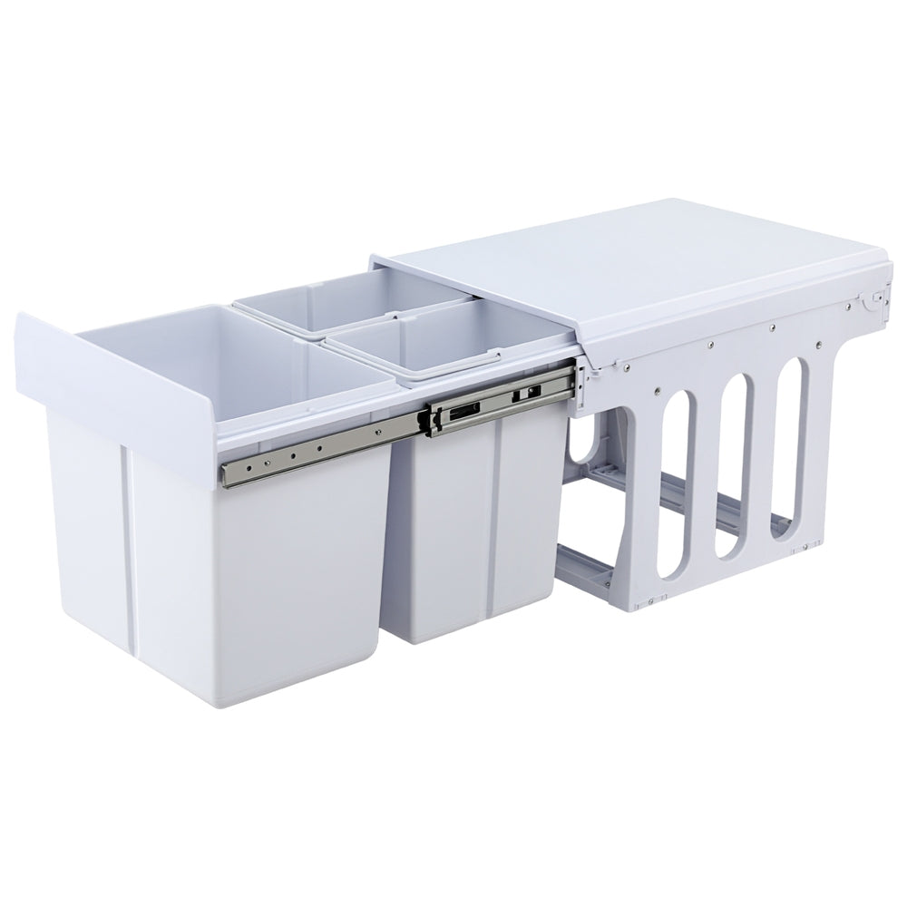 Cefito 31L Triple Pull-Out Kitchen Bin – White