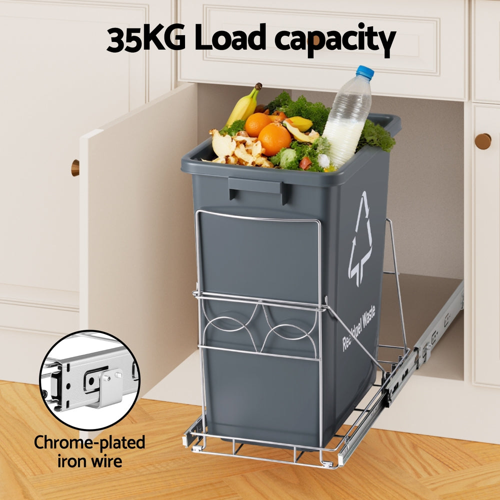 Cefito 40L Pull-Out Kitchen Bin – Grey