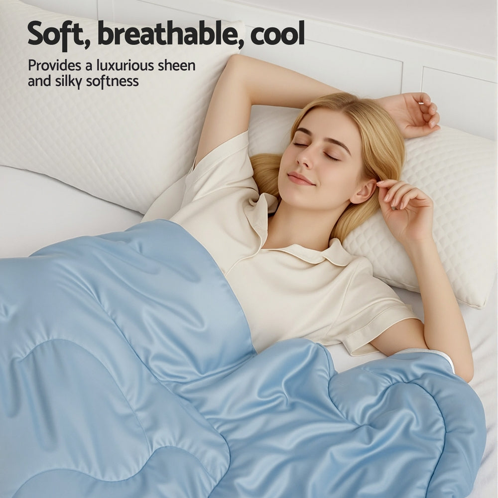 Giselle Bedding TENCEL™ Quilt – Blue, King, 200 GSM
