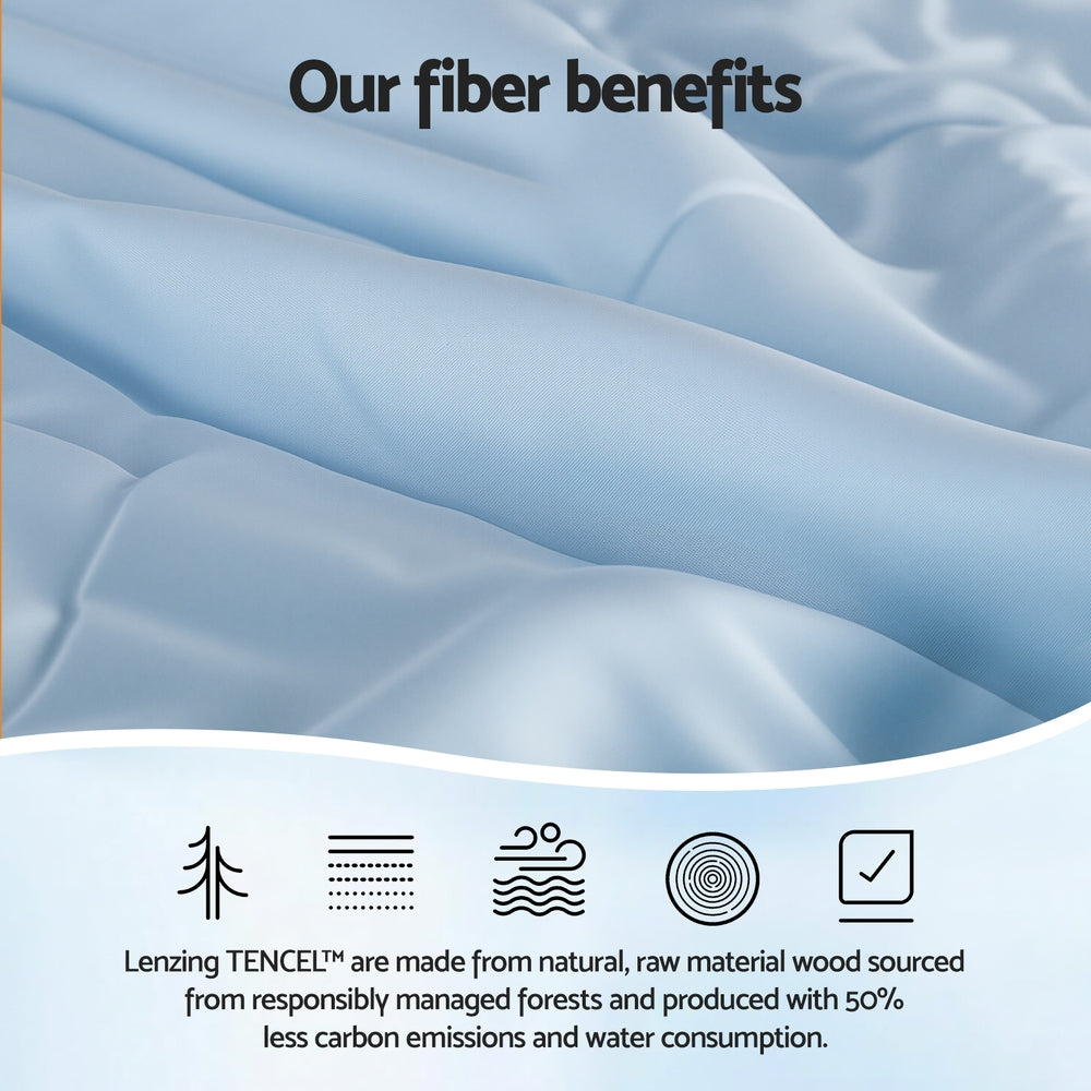 Giselle Bedding TENCEL™ Quilt – Blue, Super King, 200 GSM