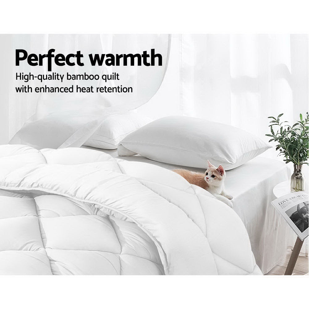 Giselle Bedding Bamboo and Hollow-Fibre Quilt – Queen, 700 GSM