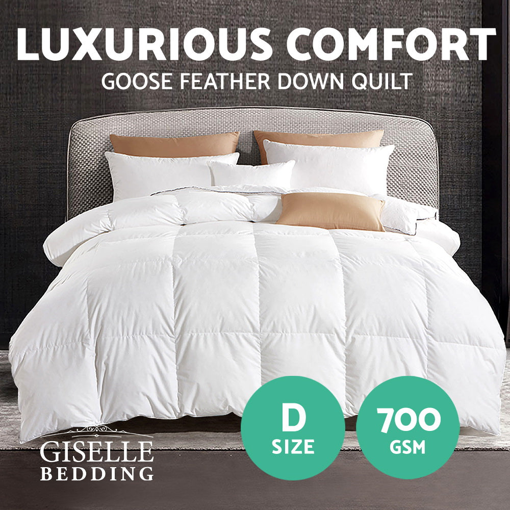 Giselle Bedding Goose Feather and Down Quilt – Double, 700 GSM