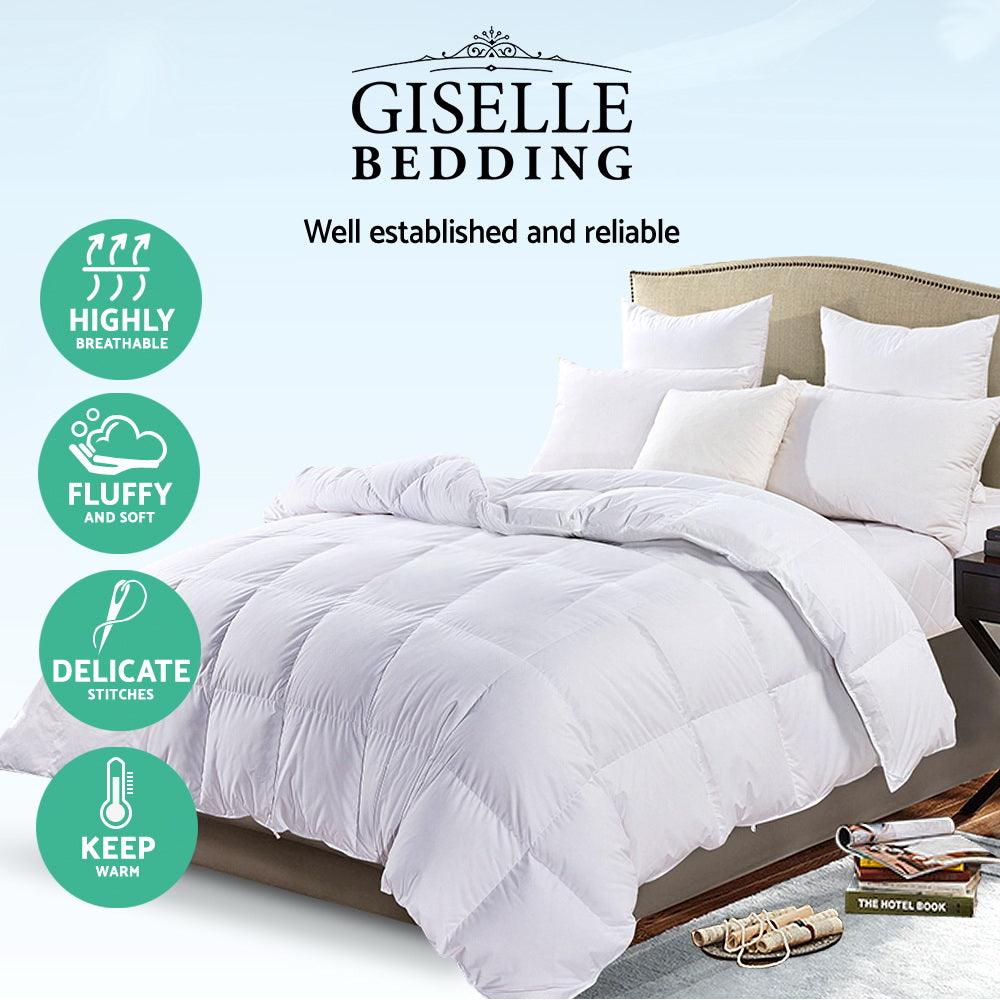Giselle Bedding Goose Feather and Down Quilt – Double, 700 GSM