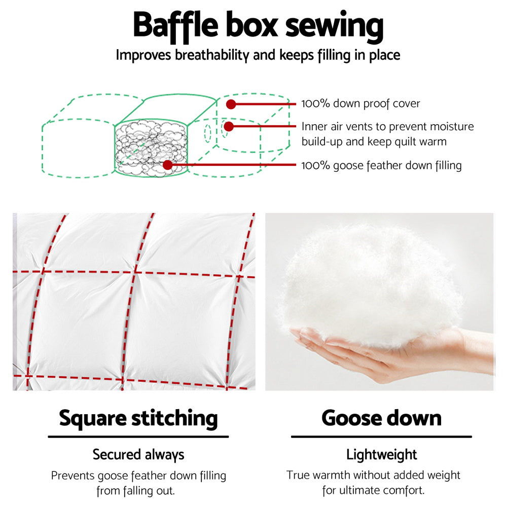 Giselle Bedding Goose Feather and Down Quilt – Double, 700 GSM
