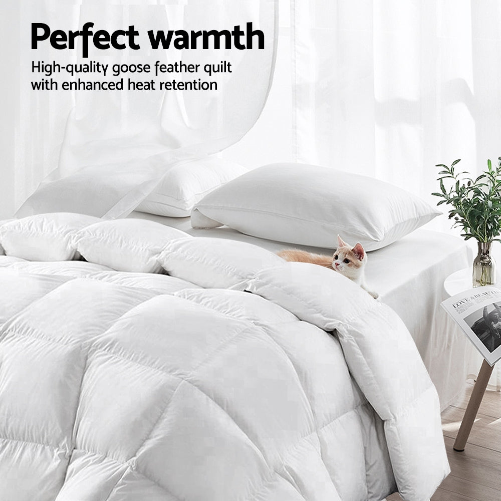 Giselle Bedding Goose Feather and Down Quilt – King, 700 GSM