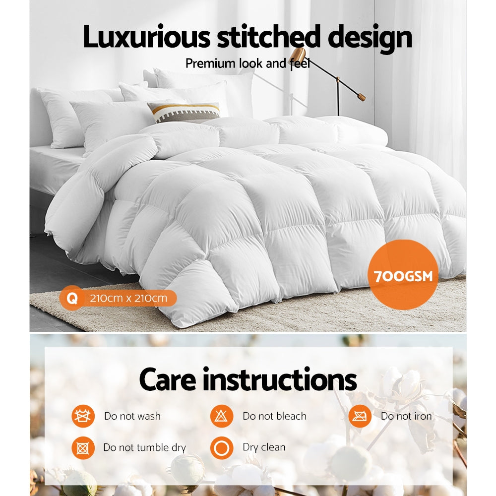 Giselle Bedding Goose Feather and Down Quilt – Queen, 700 GSM