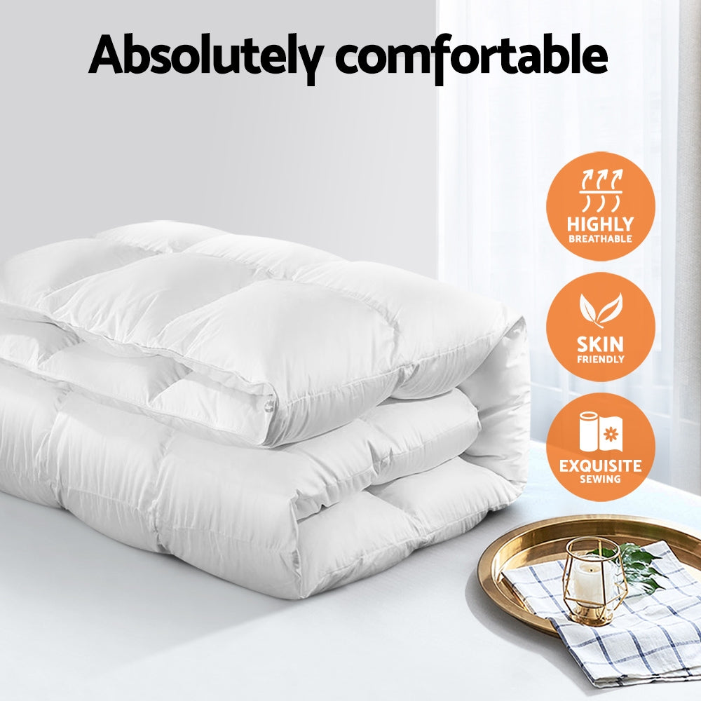 Giselle Bedding Goose Feather and Down Quilt – King, 800 GSM