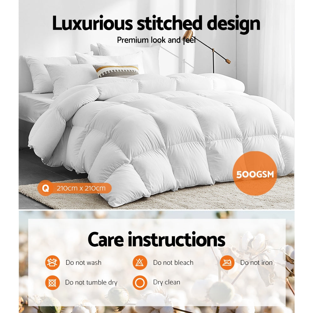 Giselle Bedding Goose Feather and Down Quilt – Queen, 500 GSM