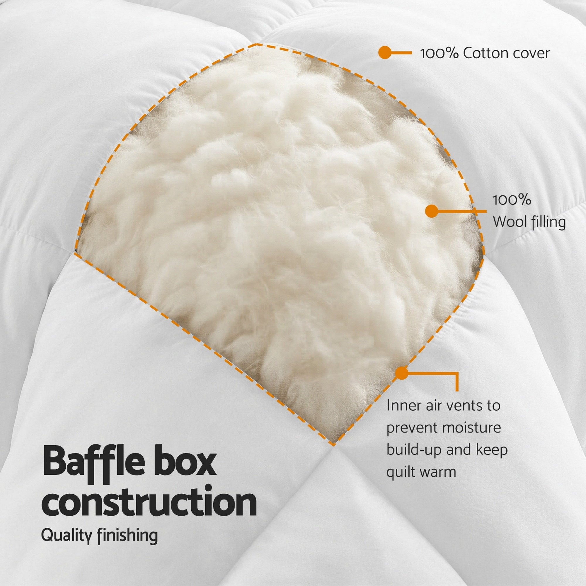Giselle Bedding Wool Quilt – Double, 500 GSM
