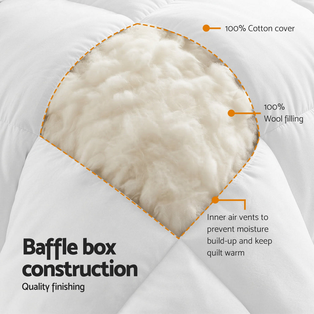 Giselle Bedding Wool Quilt – King, 500 GSM