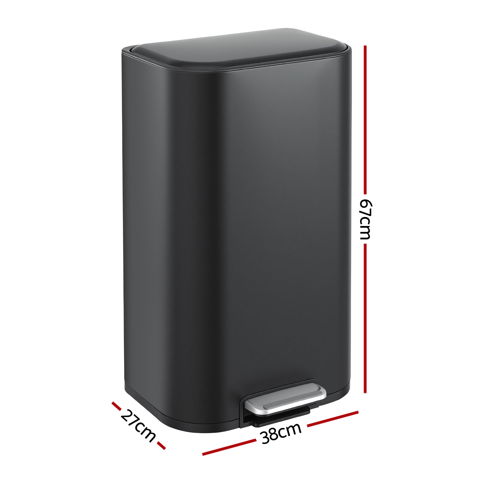 Cefito 40L Soft-Close Pedal Bin – Black