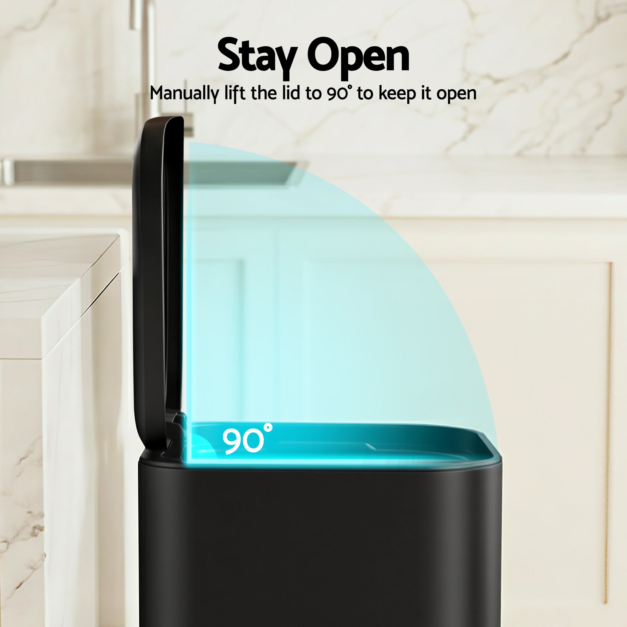 Cefito 40L Soft-Close Pedal Bin – Black