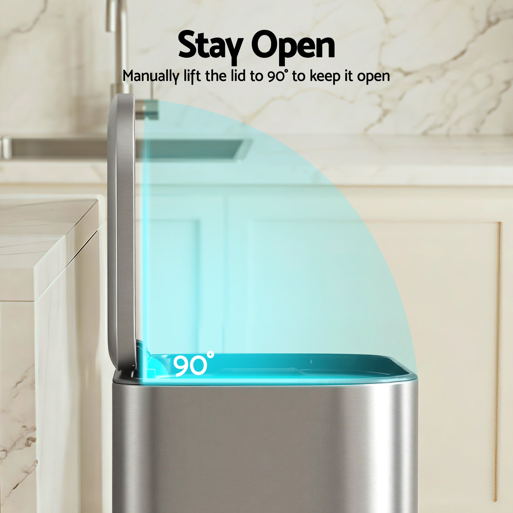 Cefito 40L Soft-Close Pedal Bin – Silver