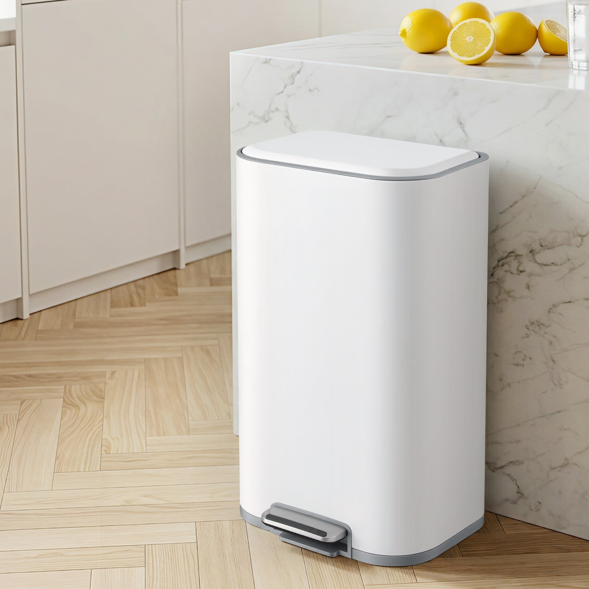 Cefito 40L Soft-Close Pedal Bin – White