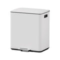 Cefito 40L Dual-Compartment Pedal Bin – White