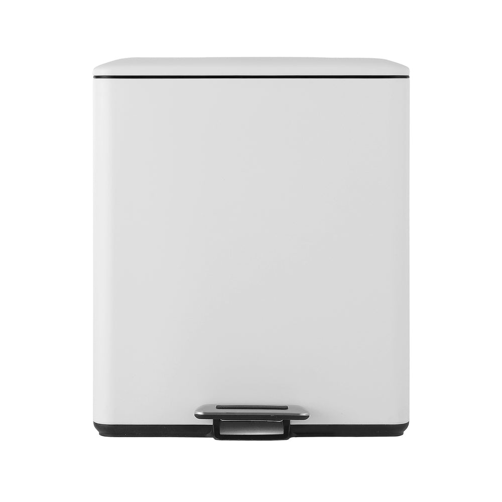 Cefito 40L Dual-Compartment Pedal Bin – White