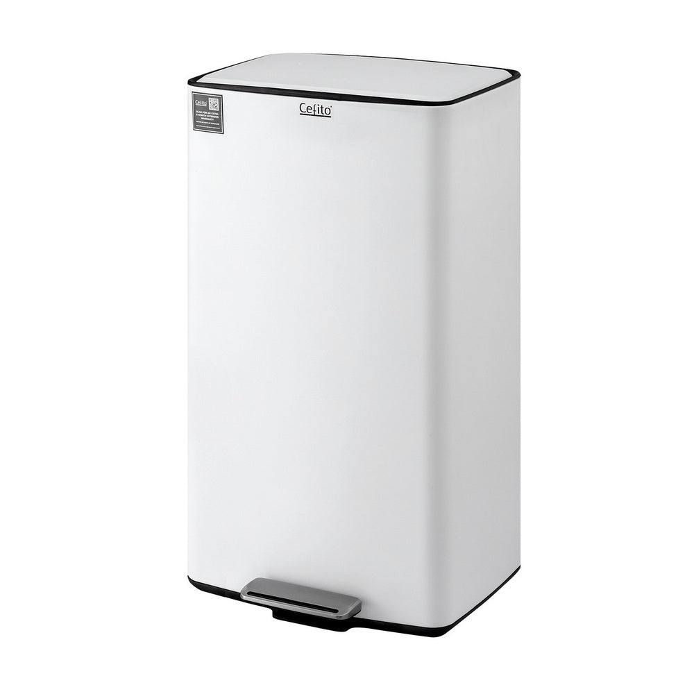 Cefito 40L Pedal Bin – White
