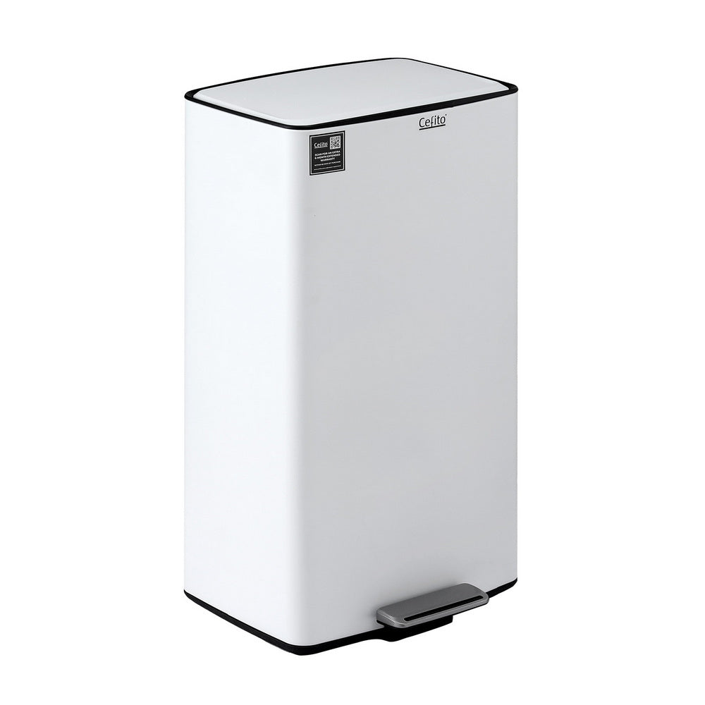 Cefito 40L Pedal Bin – White