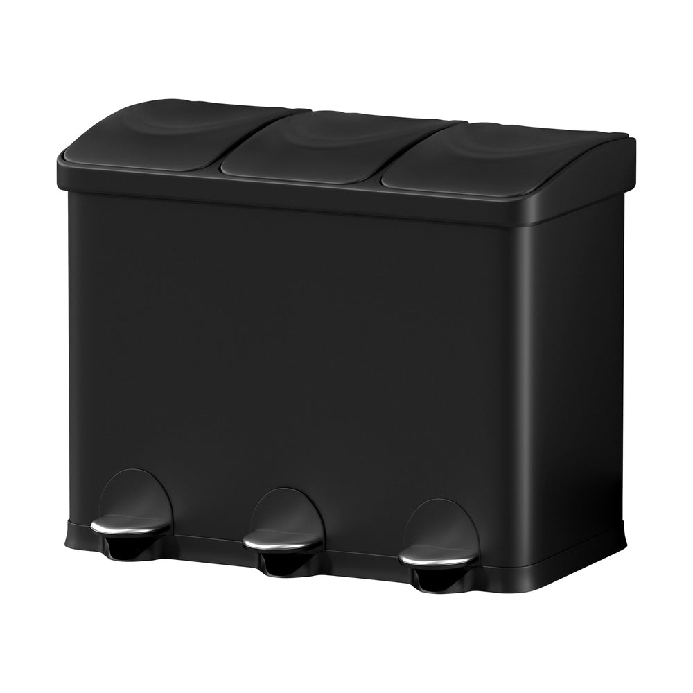 Cefito 45L Triple-Compartment Pedal Bin