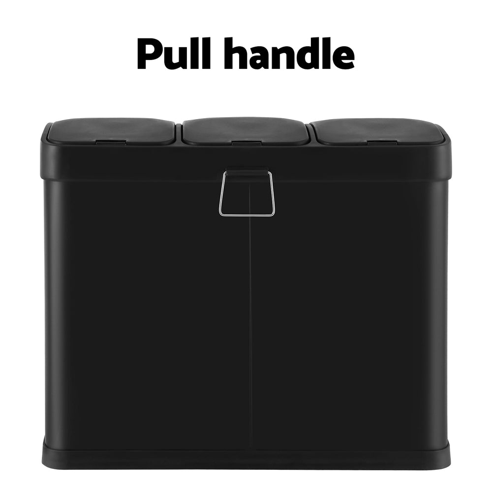 Cefito 45L Triple-Compartment Pedal Bin
