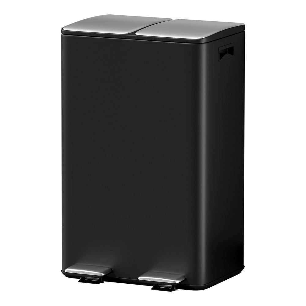 Cefito 60L Dual-Compartment Pedal Bin – Black