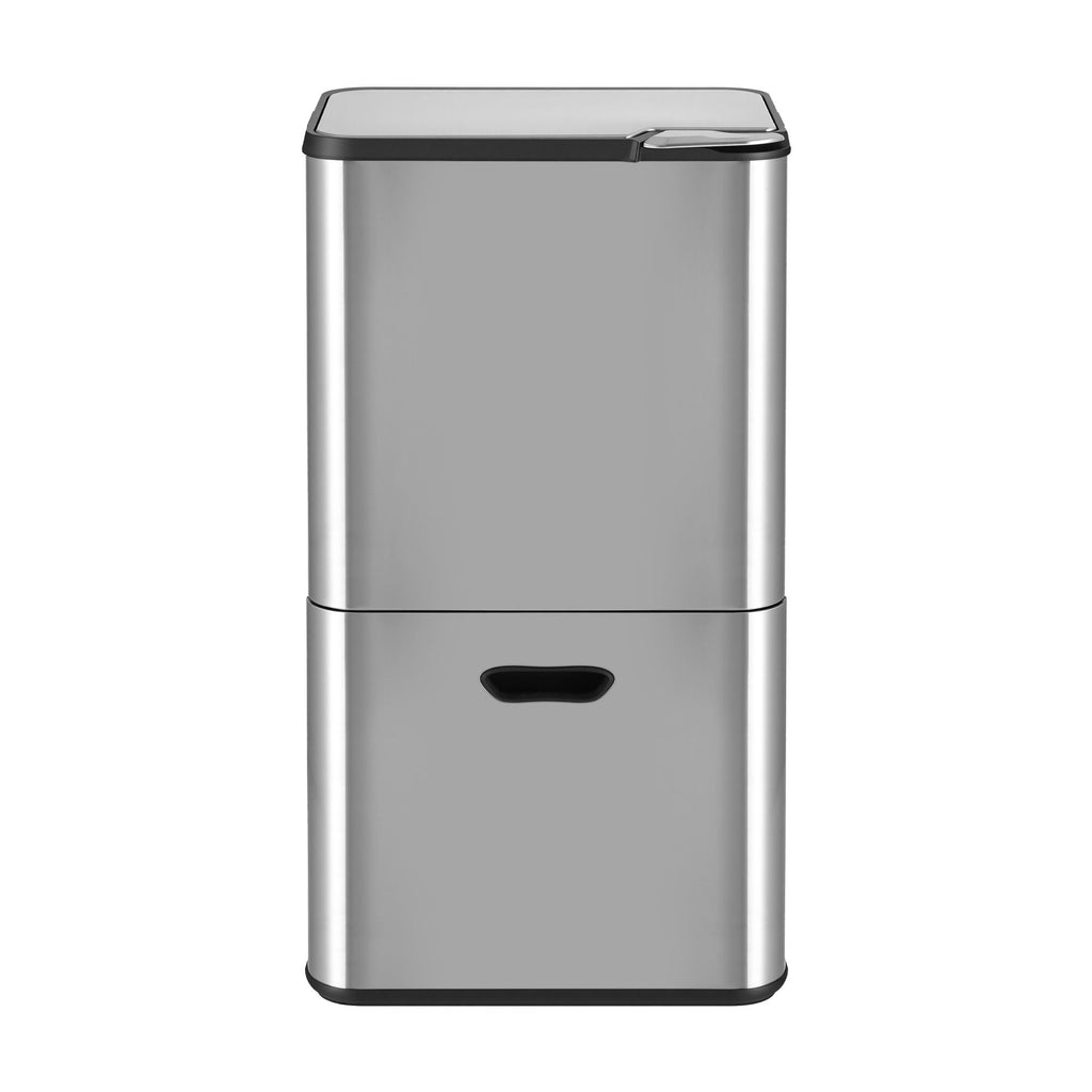 Cefito 63L Three-Compartment Bin – Stainless Steel