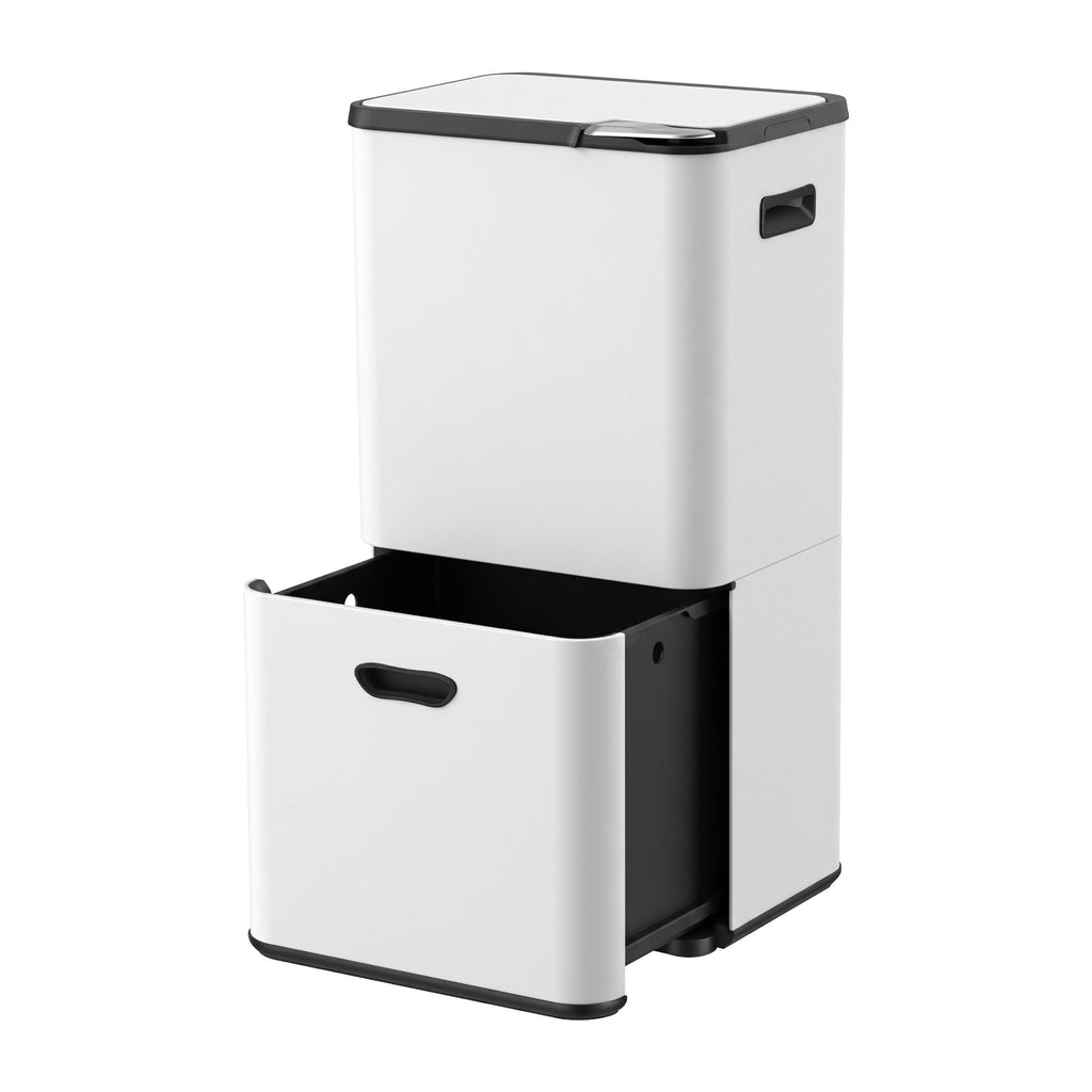 Cefito 63L Three-Compartment Bin – White