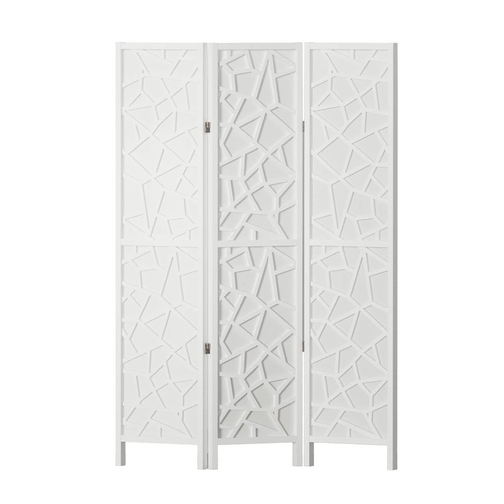 3-Panel Room Divider – 122x170cm, Clover White | Artiss