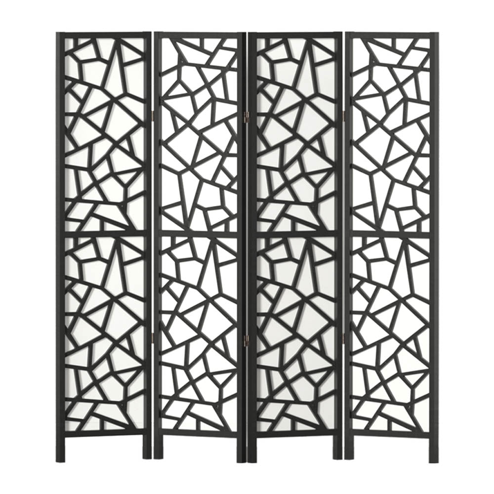 4-Panel Room Divider – 162x170cm, Clover Black | Artiss