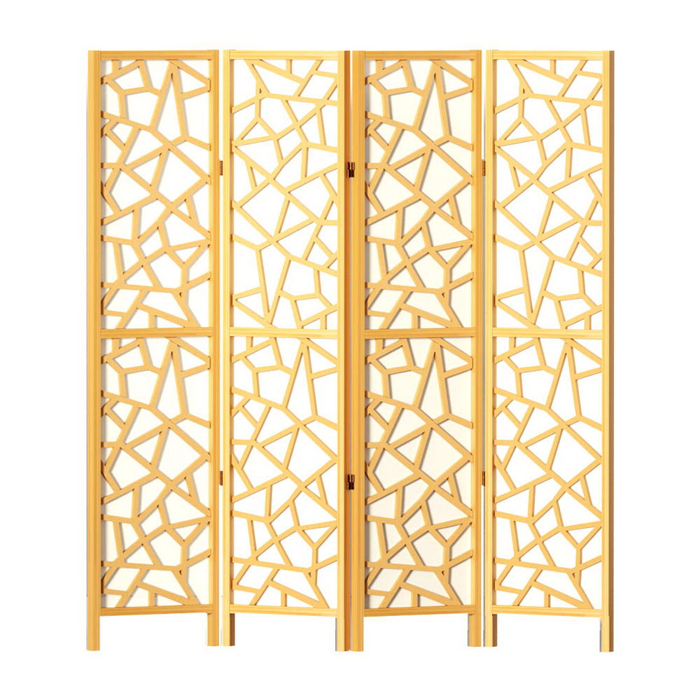 4-Panel Room Divider – 162x170cm, Clover Natural | Artiss