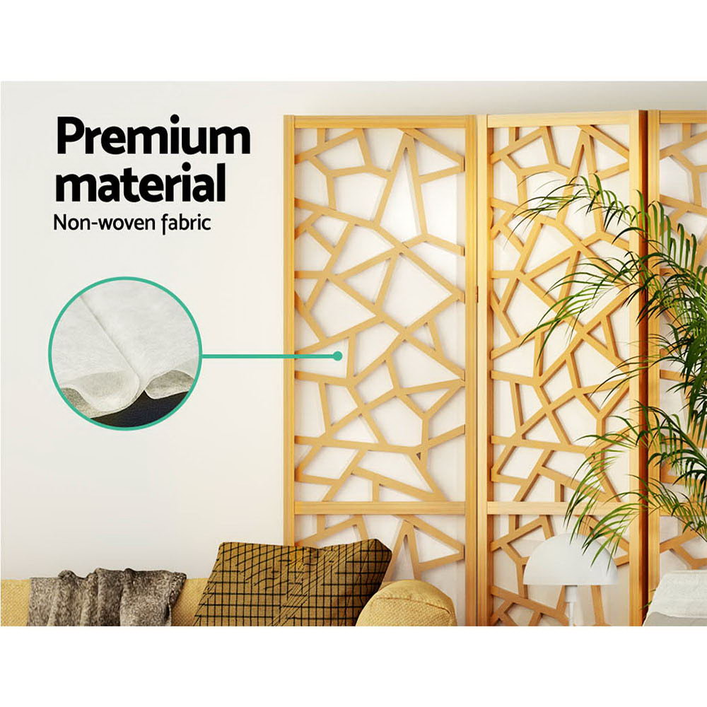 4-Panel Room Divider – 162x170cm, Clover Natural | Artiss