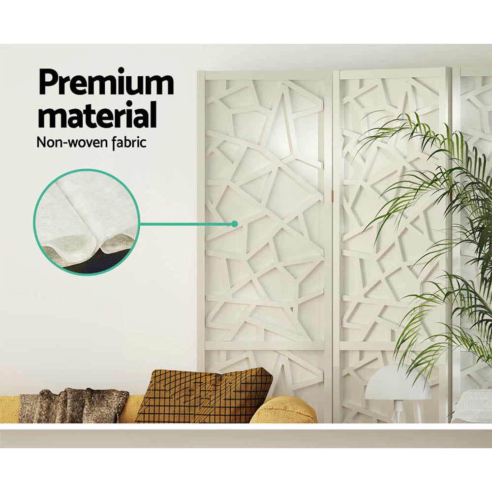 4-Panel Room Divider – 162x170cm, Clover White | Artiss
