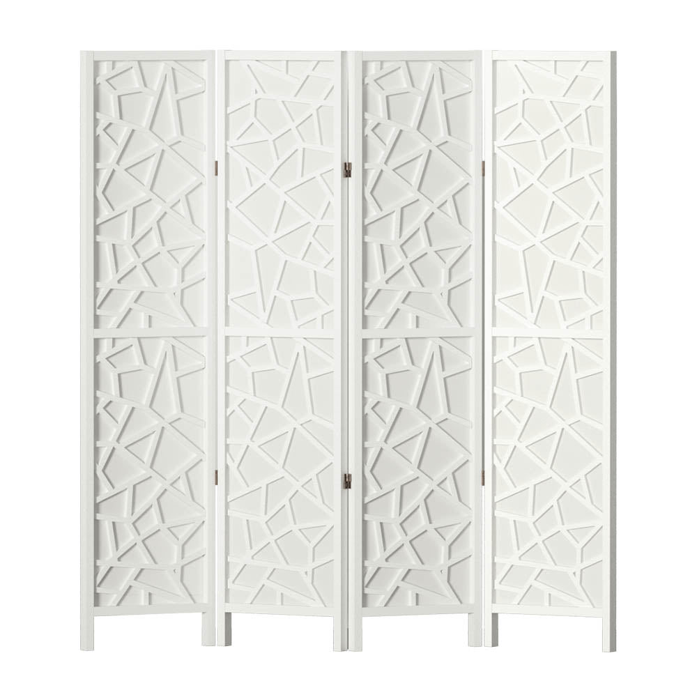 4-Panel Room Divider – 162x170cm, Clover White | Artiss