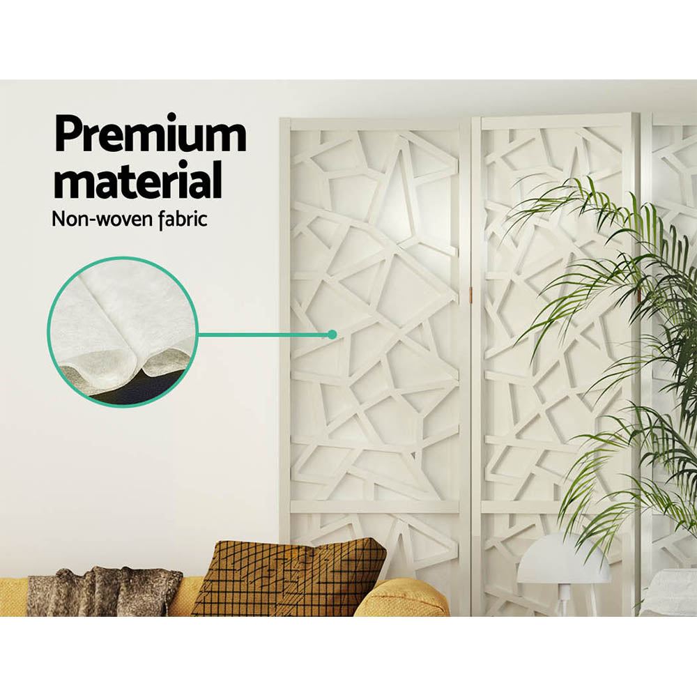 6-Panel Room Divider – 244x170cm, Clover White | Artiss