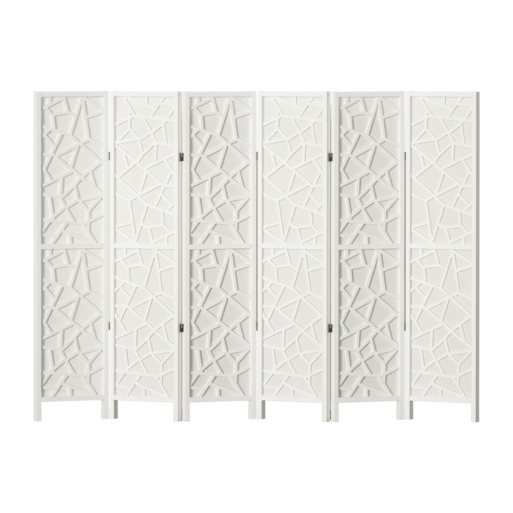 6-Panel Room Divider – 244x170cm, Clover White | Artiss