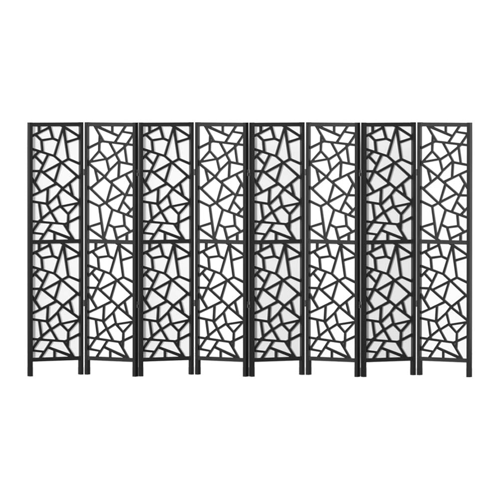 8-Panel Room Divider – 325x170cm, Clover Black | Artiss