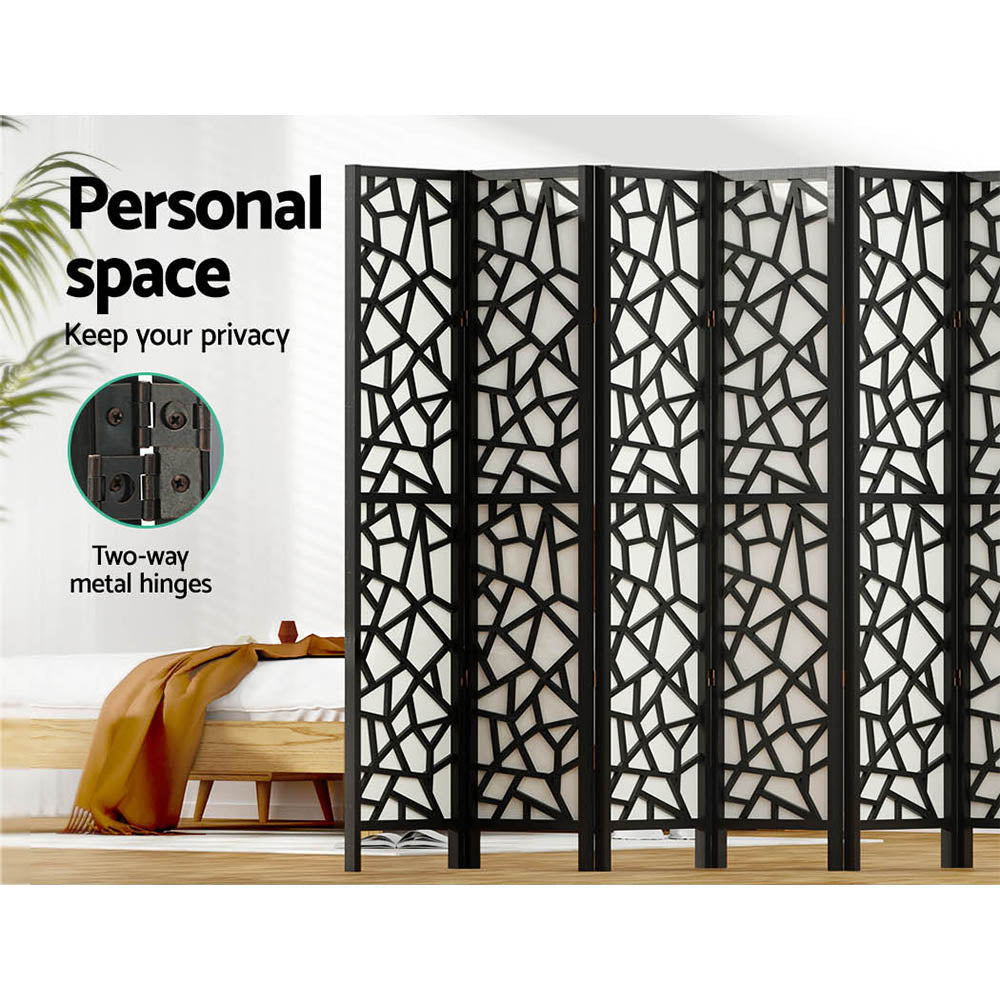 8-Panel Room Divider – 325x170cm, Clover Black | Artiss