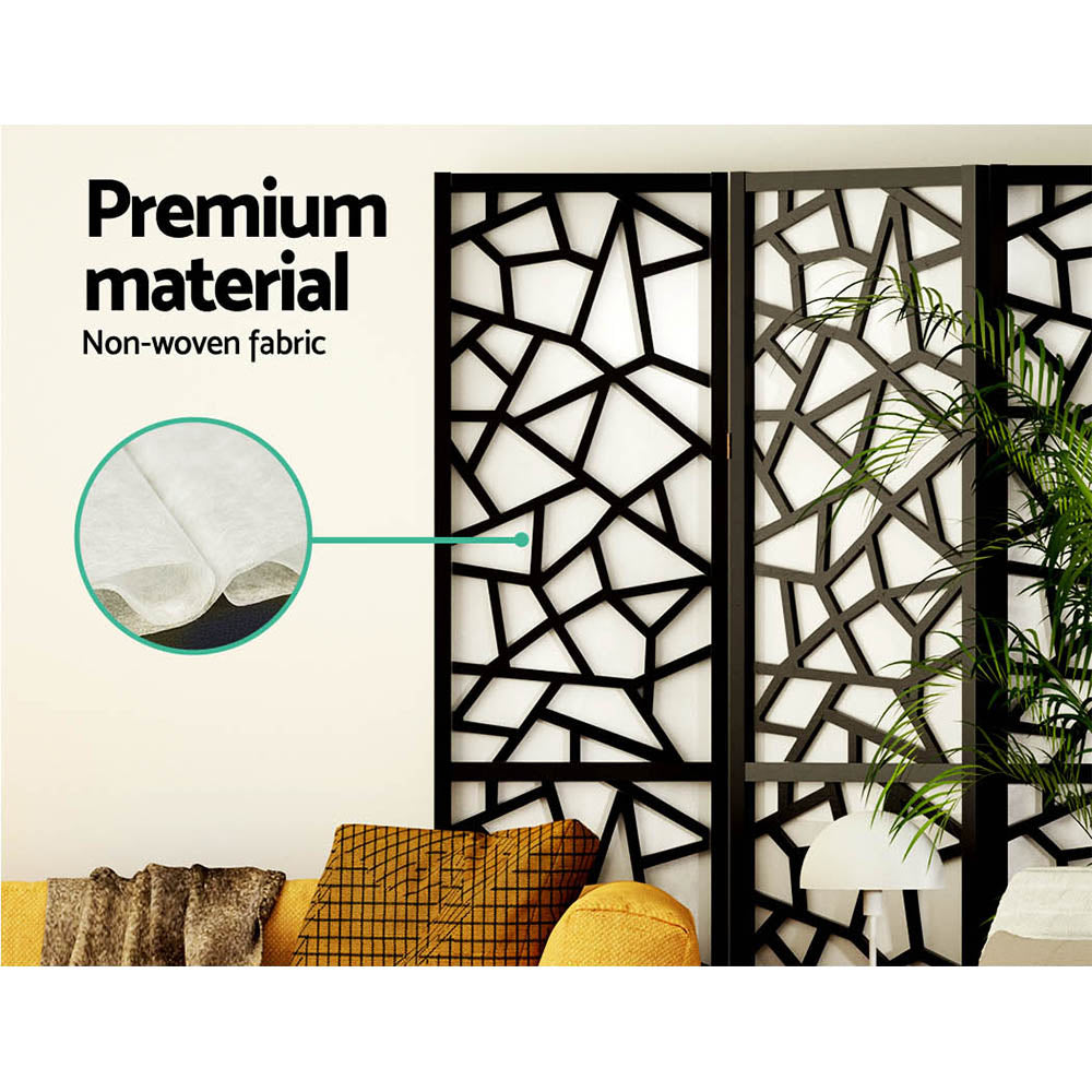 8-Panel Room Divider – 325x170cm, Clover Black | Artiss