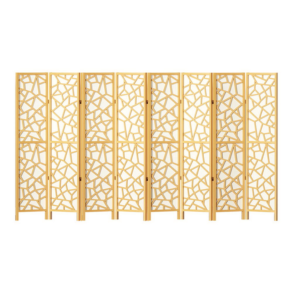 8-Panel Room Divider – 325x170cm, Clover Natural | Artiss
