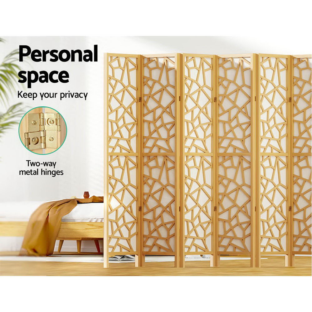 8-Panel Room Divider – 325x170cm, Clover Natural | Artiss