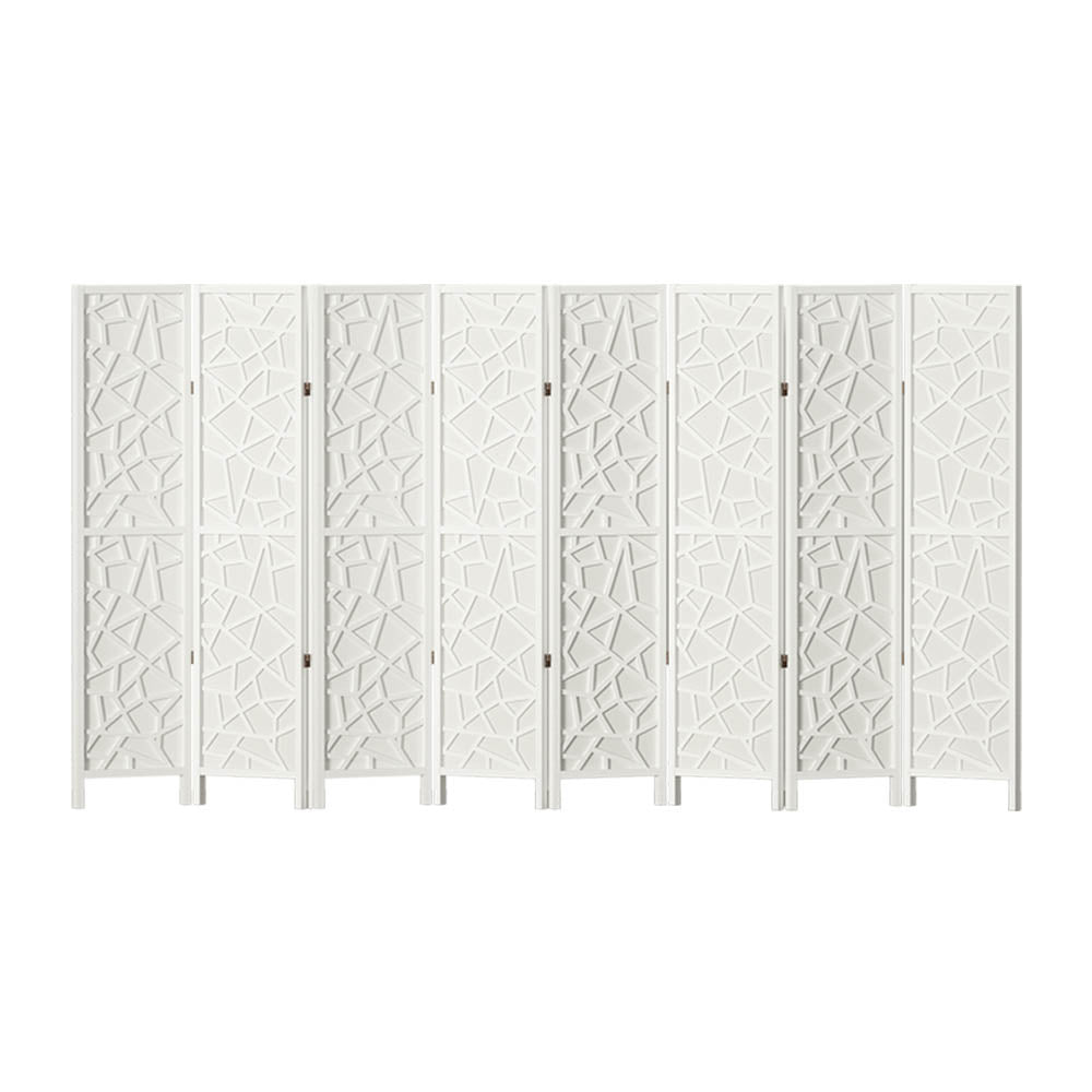8-Panel Room Divider – 325x170cm, Clover White | Artiss