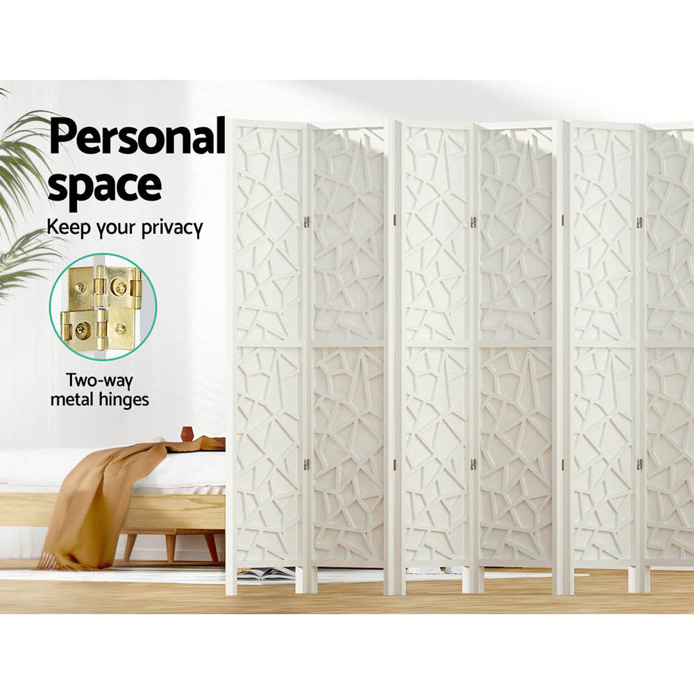 8-Panel Room Divider – 325x170cm, Clover White | Artiss